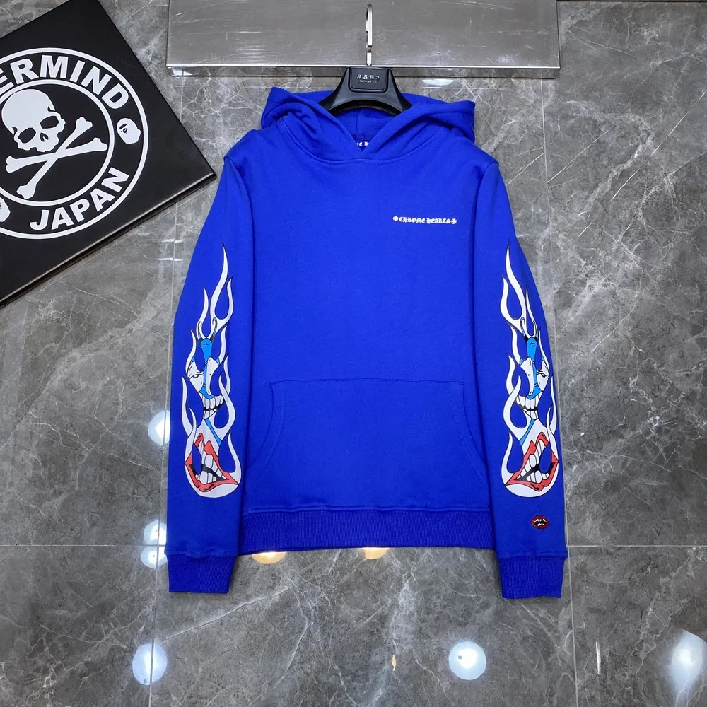 P240 Chrome Hearts Autumn and Winter 2025 Counter Synchronization ❤️ Mattyboy Limited Edition Graffiti Flower Arm Embroidery Hooded Sweatshirt Improved Customized Version 1:1 High Weight Premium Fabric Recommended Color: Limited Electric Blue Code Number: S, M, L, XL
